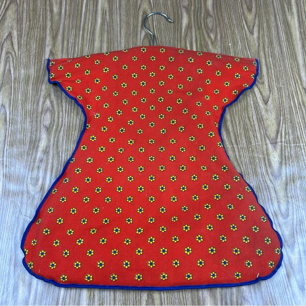 Vintage Clothespin Bag Red Floral Dress Apron Made in Austria